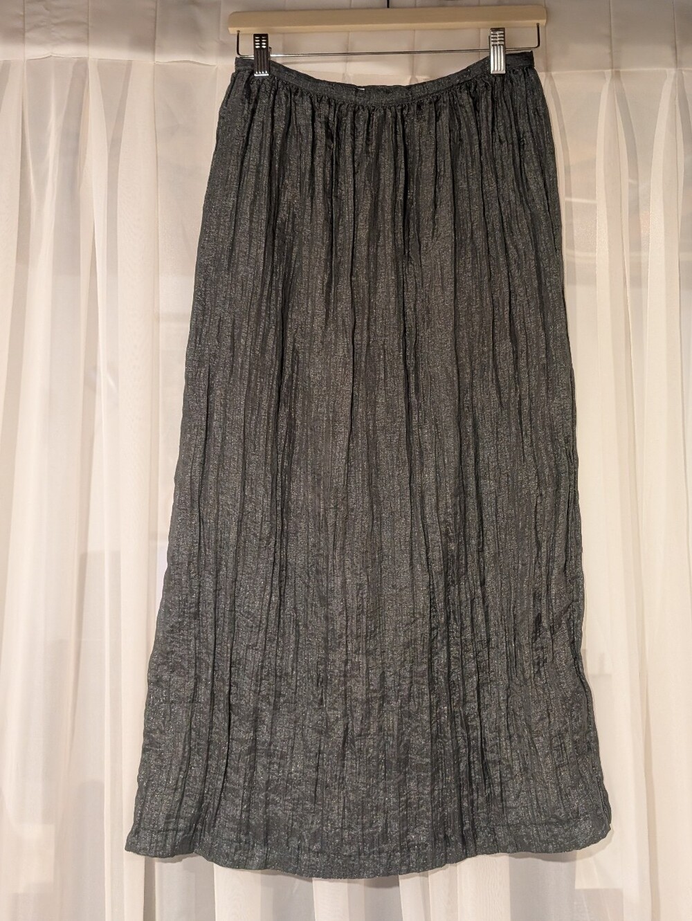 Vintage 90s Silver Sparkly Midi Skirt